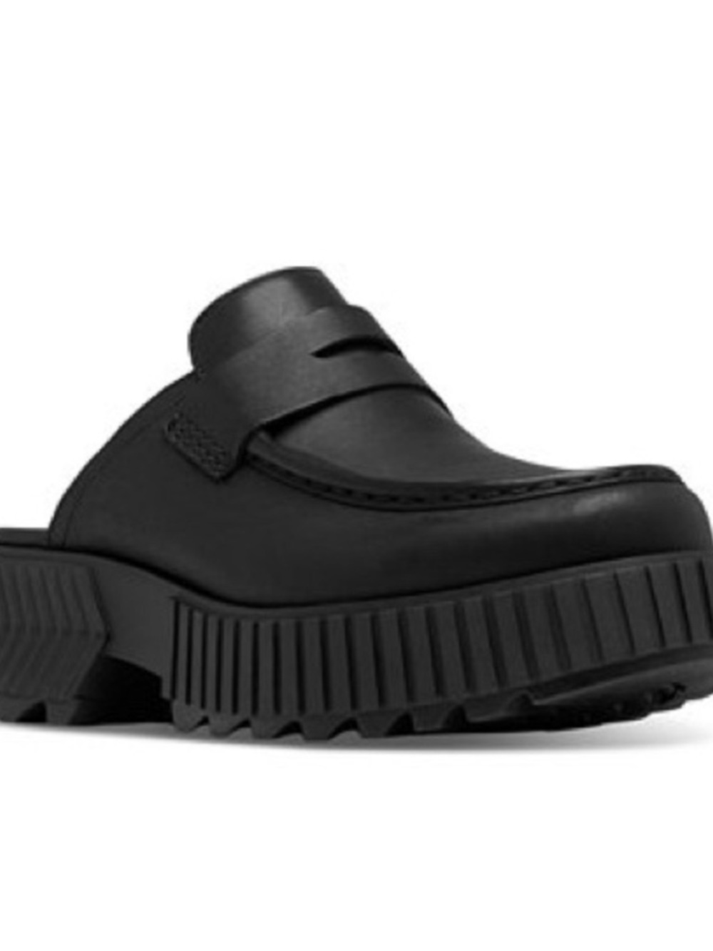 Sorel Ona Ave Penny Loafer Mule Black Chunky Platform Slip-On Shoes - Picture 3 of 5